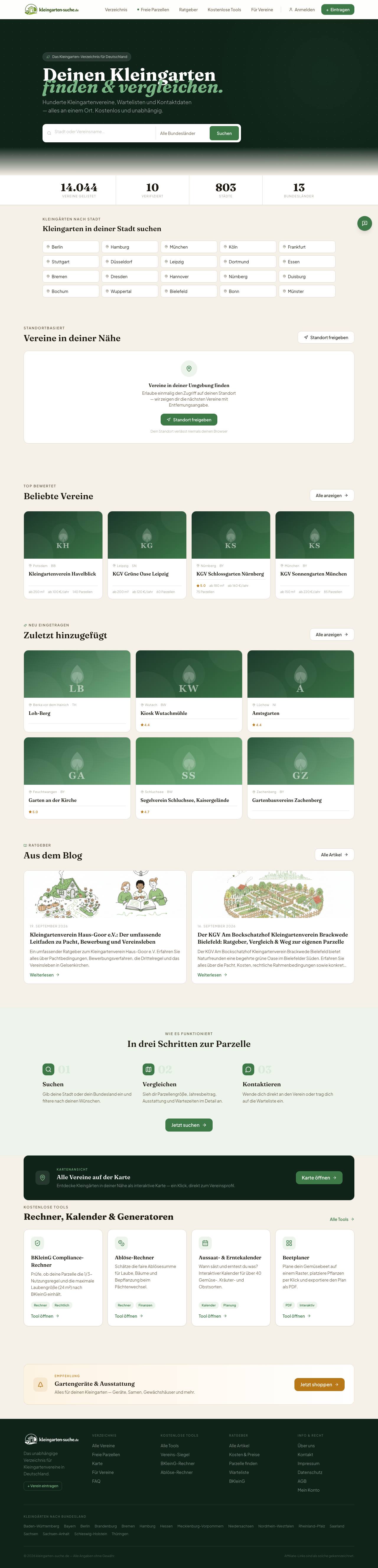 Kleingarten Suche screenshot